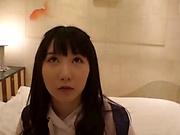 Japanese amateur tries cock in sensual POV scenes