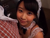 Minano Ai dresses up as maid and gives a hot blowjob picture 15