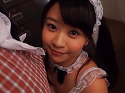 Minano Ai dresses up as maid and gives a hot blowjob