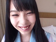 Hot Japanese schoolgirl got an ass lick