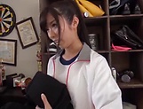Schoolgirl in uniform is sucking dicks