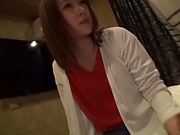 Sweet amateur girl Nanase Moe fucked hard gets cum on boobs