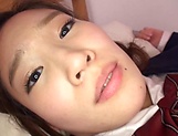 Asian schoolgirl Sasamiya Rena gets her holes fucked by a gang picture 205