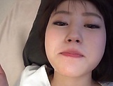 Busty Japanese teen Nanase Moe bounces on cock and gives head picture 201