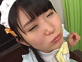 Brunette maid Asada Yuuri blowing a dick getting a massive facial picture 33
