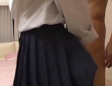 Young Japanese schoolgirl gives a steamy handjob picture 50