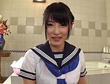 Hakii Haruka enjoying bathroom sex