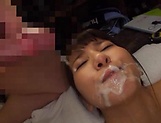 Busty Japanese teen ends up jizzed on face and satisfied picture 66