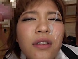 Nasty Asian darling Ogata Runa enjoys bukkake action picture 95