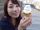 Horny Asian Hasegawa Rui gets a cock to suck for dessert picture 90