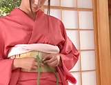 Busty Saki Hatsumi removes undies for a big cock