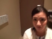 Rei Narita gets thick jizz in her mouth after POV show