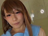 Beautiful cutie Konishi Marie offers a sensual handjob picture 11