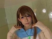 Beautiful cutie Konishi Marie offers a sensual handjob