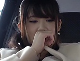 Hot Japanese teen featured in a car sex scene picture 35