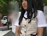 Lovely Japanese office chick gets headfucked and facialized