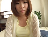 Beautiful AV hottie Moriho Sana plays with a cock in front of a cam picture 43