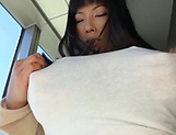 Big tits milf Nozomi Mikimoto enjoys her boobs squeezed picture 13
