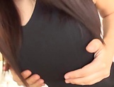Charming long-haired nymph Yuzuki Marina gets tits creamed