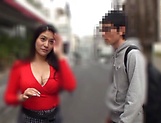 Asian hottie with big breasts Meguri gets hairy pussy creamed