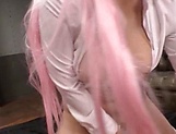 Babe with pink hair is getting fucked picture 120