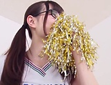 Japanese teen in stockings Mitani Akari gets cum on glasses picture 103