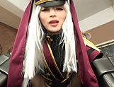 Hot Japanese chick in weird clothes Hakii Haruka enjoys cosplay sex