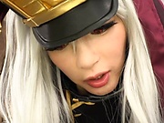 Hot Japanese chick in weird clothes Hakii Haruka enjoys cosplay sex