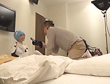 Cosplay sex lover Kurata Mao fucks with two dudes in a POV vid picture 60