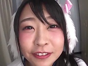 Tokyo schoolgirl in a fancy dress gets pussy fingered and drilled