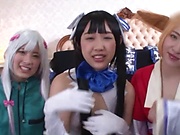 Shameless Japanese teens go wild in a cosplay group action