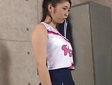 Hot Asian schoolgirl Ema Yuna enjoys stroking cock