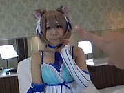 Konishi Marie naughty cosplay while sucking dick 