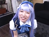 Astonishing Japanese girl in a cosplay sex action in POV picture 14