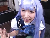 Astonishing Japanese girl in a cosplay sex action in POV picture 15