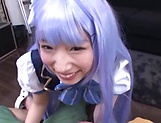 Astonishing Japanese girl in a cosplay sex action in POV picture 16