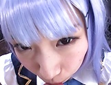 Astonishing Japanese girl in a cosplay sex action in POV picture 19