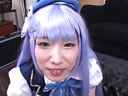 Astonishing Japanese girl in a cosplay sex action in POV