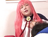 Pink-haired Japanese AV girl Sakura Kizuna gets pussy pleasured picture 93