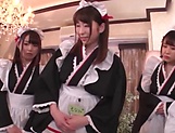 Delightful maids had a handjob training