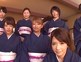 Japanese kimono gangbang with hot women  picture 7