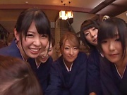 Japanese kimono gangbang with hot women 