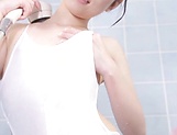Pretty Asian babe Rena Aoi gets banged in a shower