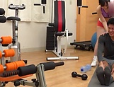 Bubble-asses Japanese girl tempted by her instructor in the gym picture 35