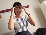 Japanese sex doll with big tits finger fucks her itching pussy picture 12