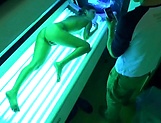 Stunning Japanese babe fucked while tanning picture 17