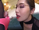 Milf with glasses sucks cock in a perfect POV play picture 18
