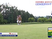 Sporty Japanese golf player gets naked on the court