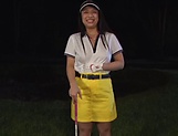 Japanese golf player gets her bit tits and ass stimulated with a toy