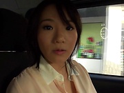 Pussy masturbation in the car with Shibuya Kaho
